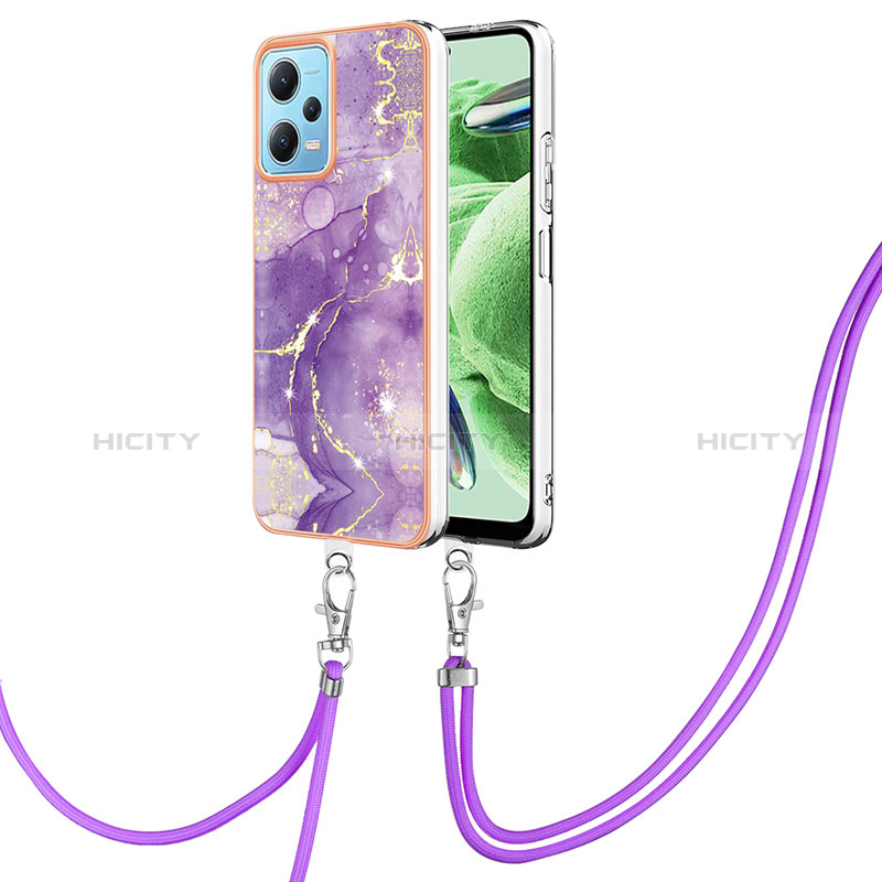 Handyhülle Silikon Hülle Gummi Schutzhülle Flexible Modisch Muster mit Schlüsselband Lanyard YB5 für Xiaomi Poco X5 5G groß