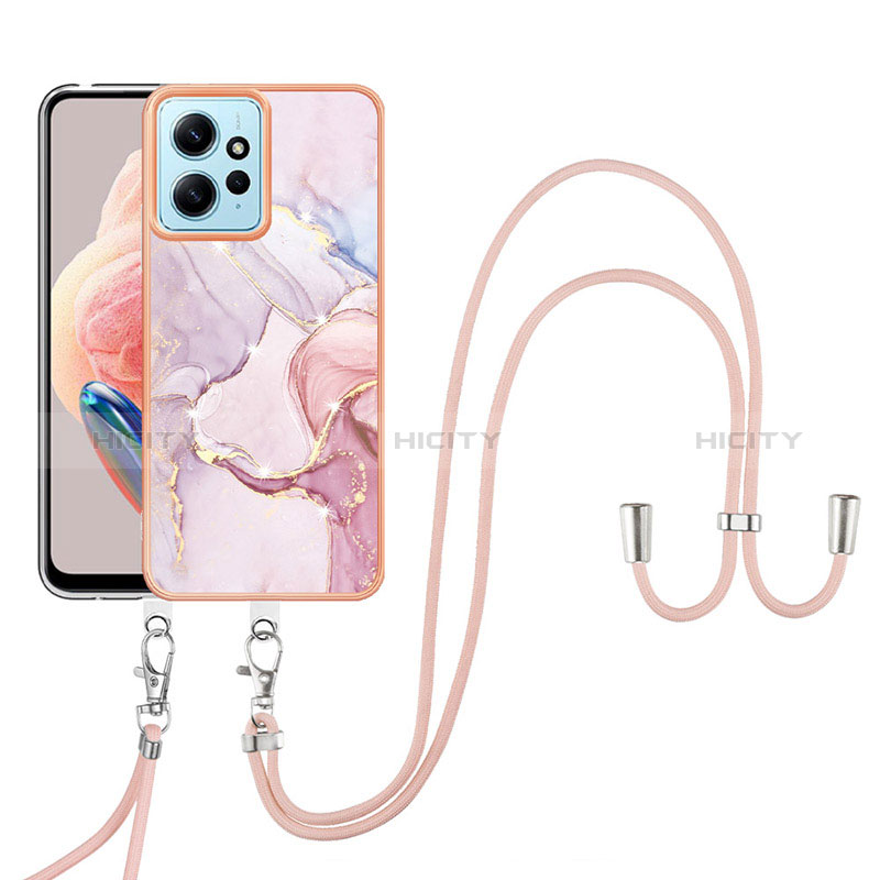 Handyhülle Silikon Hülle Gummi Schutzhülle Flexible Modisch Muster mit Schlüsselband Lanyard YB5 für Xiaomi Redmi Note 12 4G