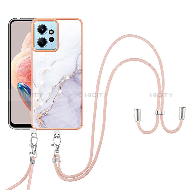 Handyhülle Silikon Hülle Gummi Schutzhülle Flexible Modisch Muster mit Schlüsselband Lanyard YB5 für Xiaomi Redmi Note 12 4G