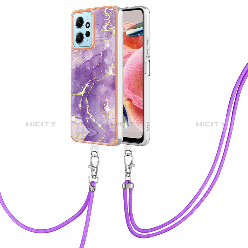 Handyhülle Silikon Hülle Gummi Schutzhülle Flexible Modisch Muster mit Schlüsselband Lanyard YB5 für Xiaomi Redmi Note 12 4G