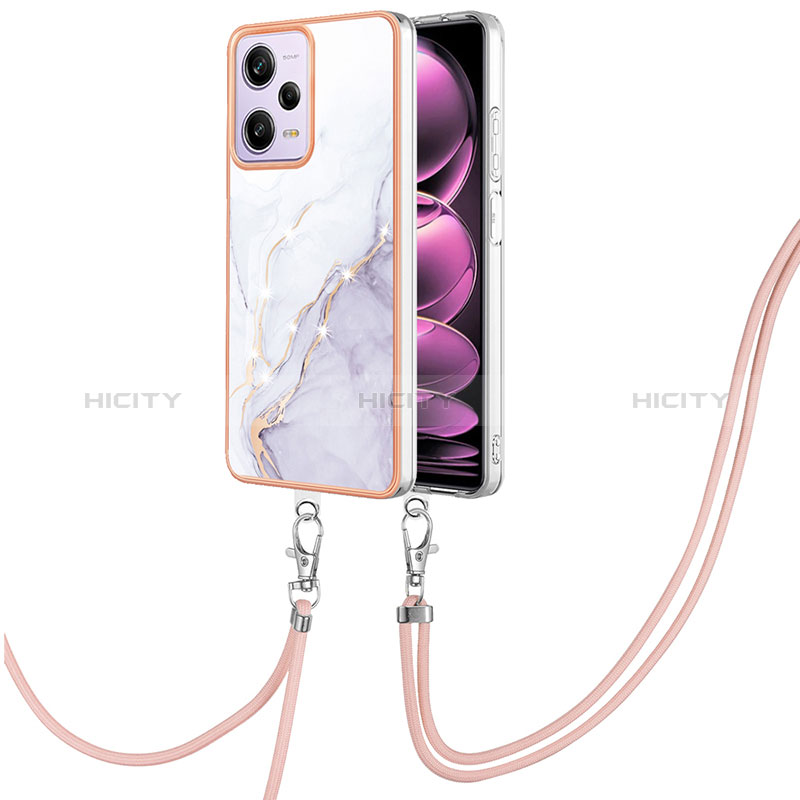 Handyhülle Silikon Hülle Gummi Schutzhülle Flexible Modisch Muster mit Schlüsselband Lanyard YB5 für Xiaomi Redmi Note 12 Pro 5G