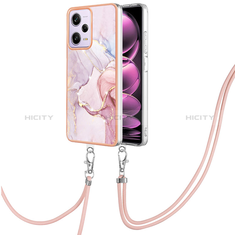 Handyhülle Silikon Hülle Gummi Schutzhülle Flexible Modisch Muster mit Schlüsselband Lanyard YB5 für Xiaomi Redmi Note 12 Pro 5G