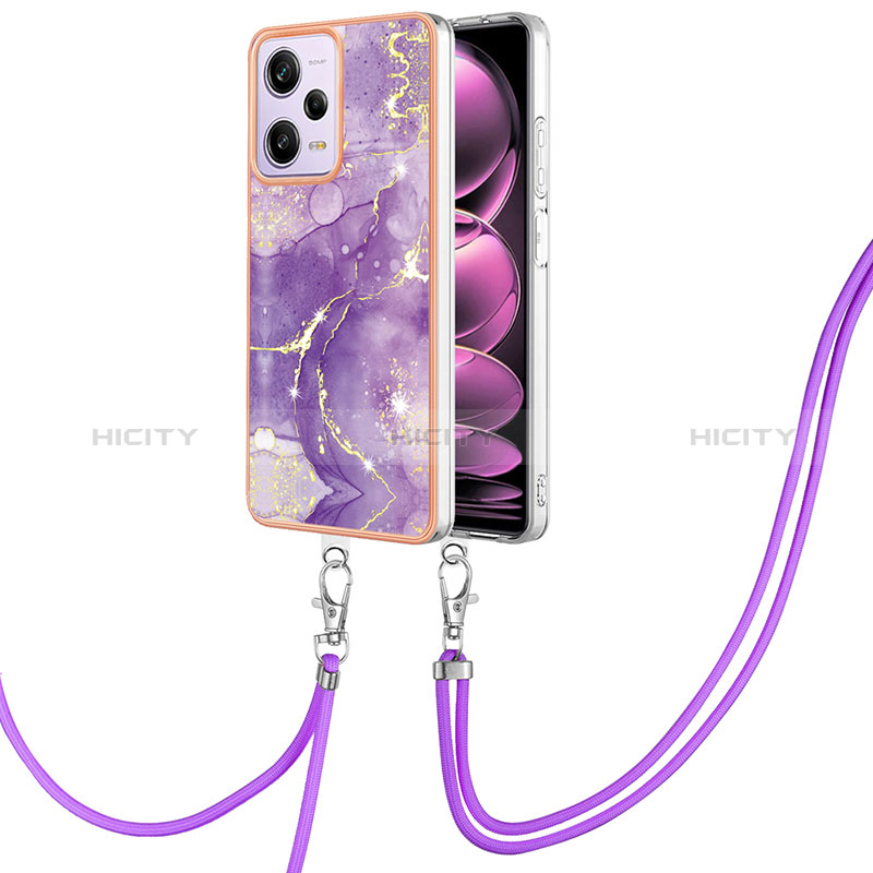 Handyhülle Silikon Hülle Gummi Schutzhülle Flexible Modisch Muster mit Schlüsselband Lanyard YB5 für Xiaomi Redmi Note 12 Pro 5G