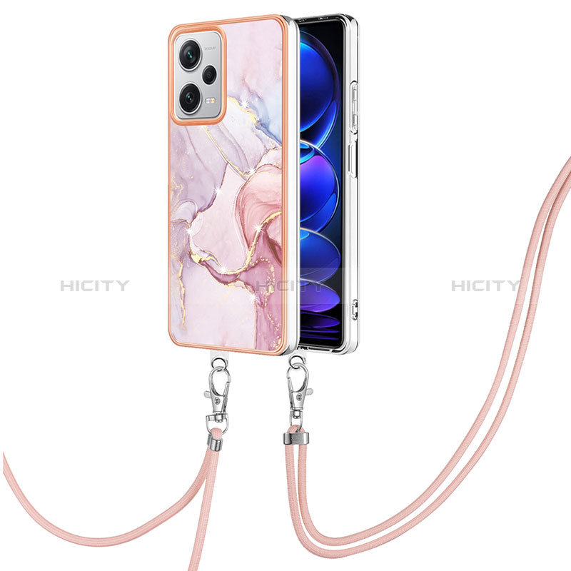 Handyhülle Silikon Hülle Gummi Schutzhülle Flexible Modisch Muster mit Schlüsselband Lanyard YB5 für Xiaomi Redmi Note 12 Pro+ Plus 5G