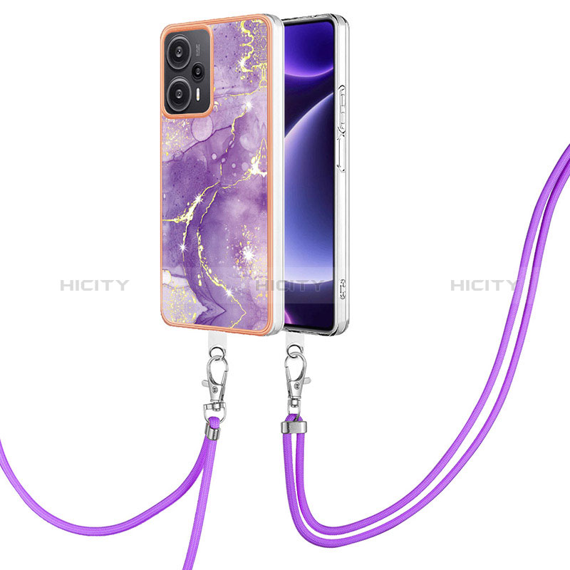 Handyhülle Silikon Hülle Gummi Schutzhülle Flexible Modisch Muster mit Schlüsselband Lanyard YB5 für Xiaomi Redmi Note 12 Turbo 5G