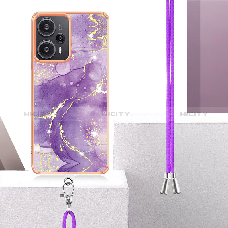 Handyhülle Silikon Hülle Gummi Schutzhülle Flexible Modisch Muster mit Schlüsselband Lanyard YB5 für Xiaomi Redmi Note 12 Turbo 5G