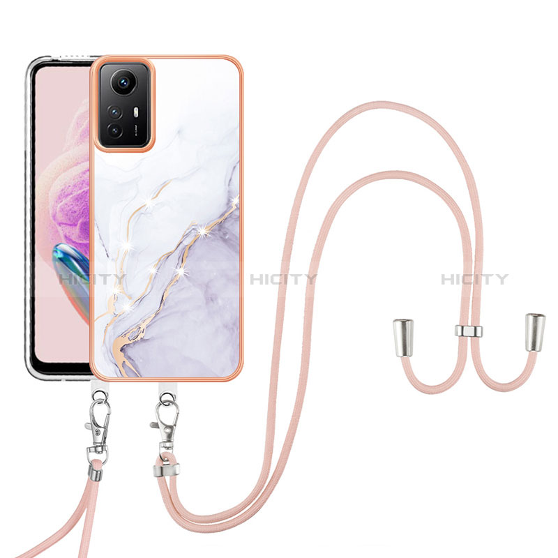 Handyhülle Silikon Hülle Gummi Schutzhülle Flexible Modisch Muster mit Schlüsselband Lanyard YB5 für Xiaomi Redmi Note 12S groß