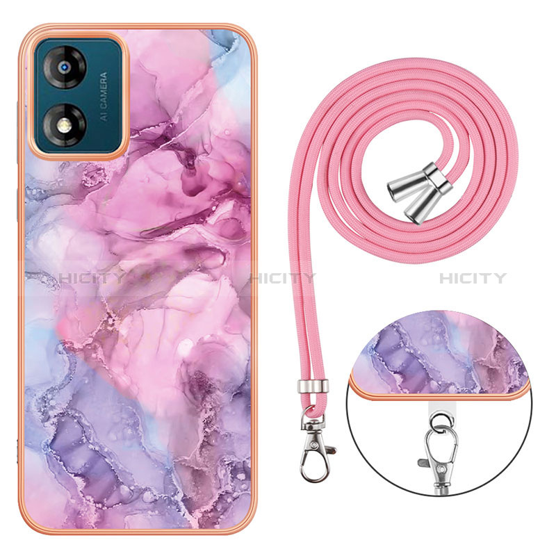 Handyhülle Silikon Hülle Gummi Schutzhülle Flexible Modisch Muster mit Schlüsselband Lanyard YB7 für Motorola Moto E13