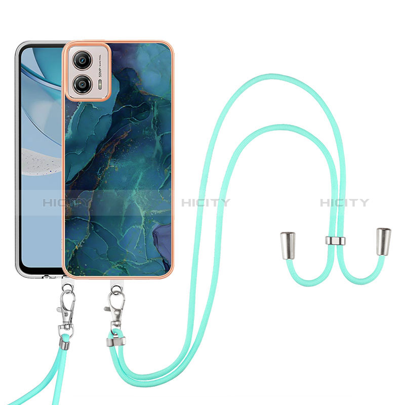 Handyhülle Silikon Hülle Gummi Schutzhülle Flexible Modisch Muster mit Schlüsselband Lanyard YB7 für Motorola Moto G53 5G groß