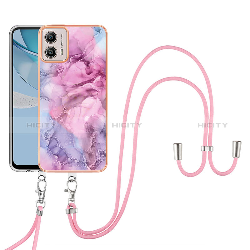 Handyhülle Silikon Hülle Gummi Schutzhülle Flexible Modisch Muster mit Schlüsselband Lanyard YB7 für Motorola Moto G53j 5G