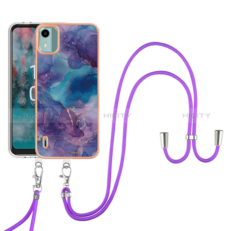 Handyhülle Silikon Hülle Gummi Schutzhülle Flexible Modisch Muster mit Schlüsselband Lanyard YB7 für Nokia C12