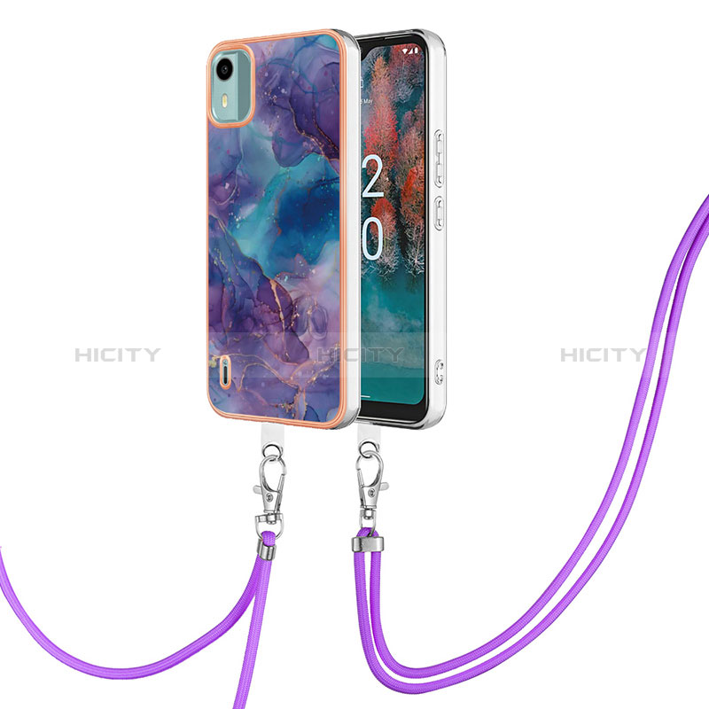 Handyhülle Silikon Hülle Gummi Schutzhülle Flexible Modisch Muster mit Schlüsselband Lanyard YB7 für Nokia C12