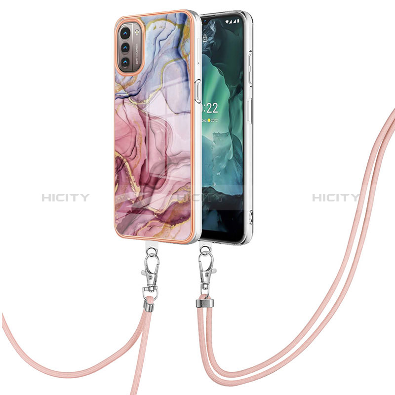 Handyhülle Silikon Hülle Gummi Schutzhülle Flexible Modisch Muster mit Schlüsselband Lanyard YB7 für Nokia G11