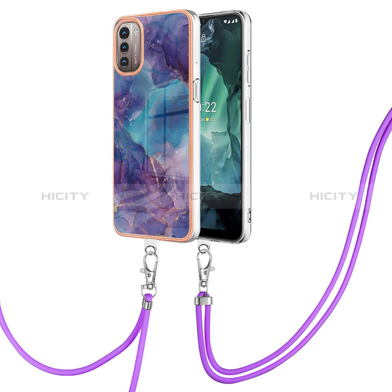 Handyhülle Silikon Hülle Gummi Schutzhülle Flexible Modisch Muster mit Schlüsselband Lanyard YB7 für Nokia G11