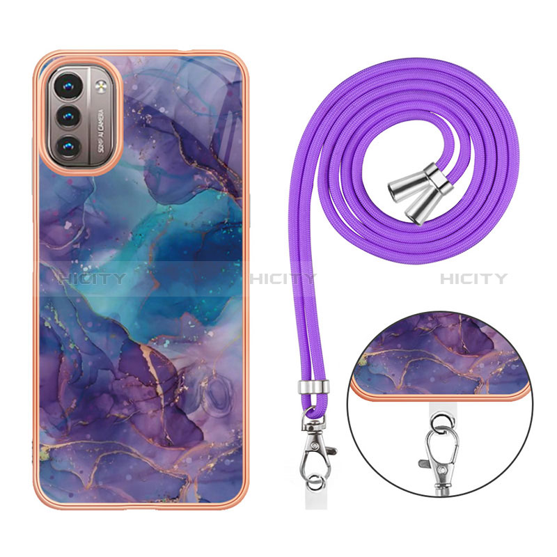 Handyhülle Silikon Hülle Gummi Schutzhülle Flexible Modisch Muster mit Schlüsselband Lanyard YB7 für Nokia G21