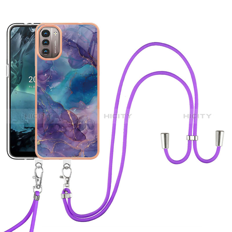 Handyhülle Silikon Hülle Gummi Schutzhülle Flexible Modisch Muster mit Schlüsselband Lanyard YB7 für Nokia G21