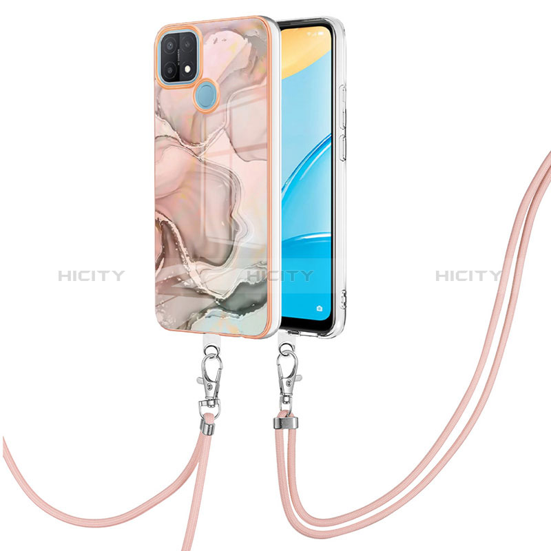 Handyhülle Silikon Hülle Gummi Schutzhülle Flexible Modisch Muster mit Schlüsselband Lanyard YB7 für Oppo A15