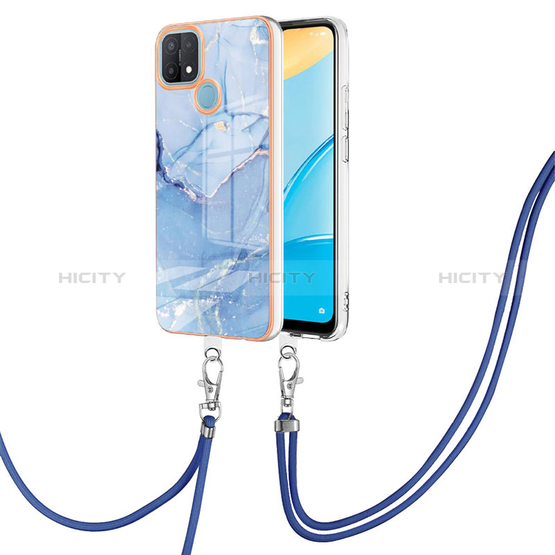 Handyhülle Silikon Hülle Gummi Schutzhülle Flexible Modisch Muster mit Schlüsselband Lanyard YB7 für Oppo A15