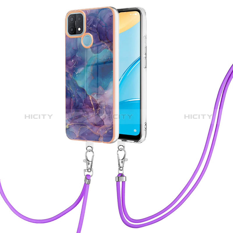 Handyhülle Silikon Hülle Gummi Schutzhülle Flexible Modisch Muster mit Schlüsselband Lanyard YB7 für Oppo A15