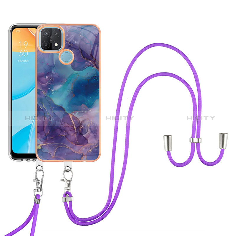 Handyhülle Silikon Hülle Gummi Schutzhülle Flexible Modisch Muster mit Schlüsselband Lanyard YB7 für Oppo A15