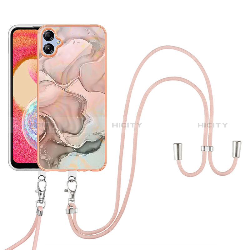 Handyhülle Silikon Hülle Gummi Schutzhülle Flexible Modisch Muster mit Schlüsselband Lanyard YB7 für Samsung Galaxy A04E