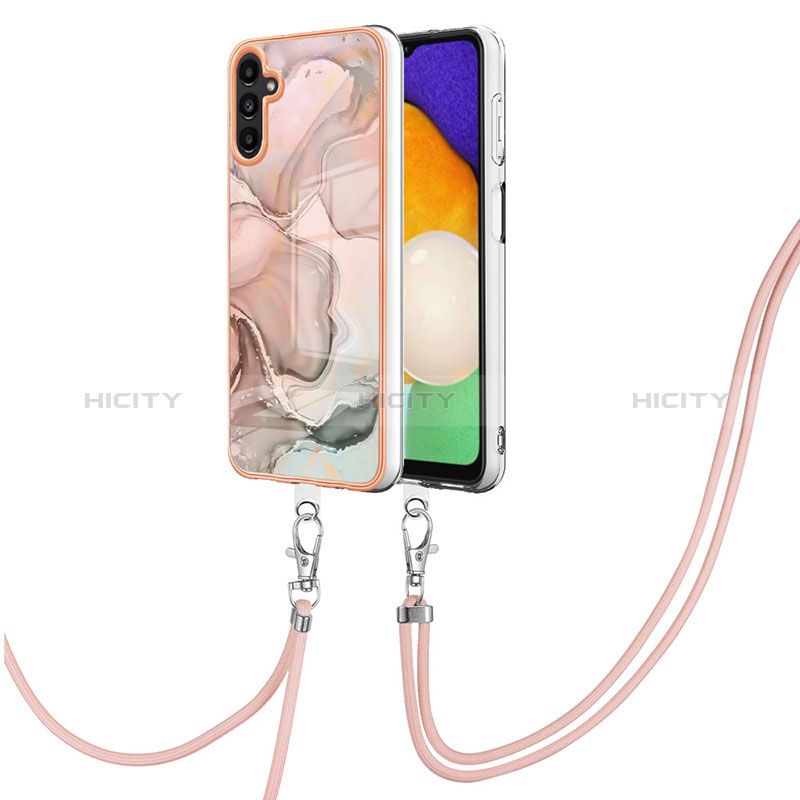 Handyhülle Silikon Hülle Gummi Schutzhülle Flexible Modisch Muster mit Schlüsselband Lanyard YB7 für Samsung Galaxy A13 5G