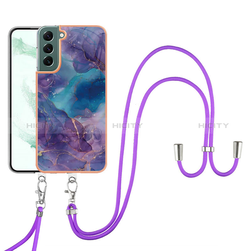 Handyhülle Silikon Hülle Gummi Schutzhülle Flexible Modisch Muster mit Schlüsselband Lanyard YB7 für Samsung Galaxy S22 5G