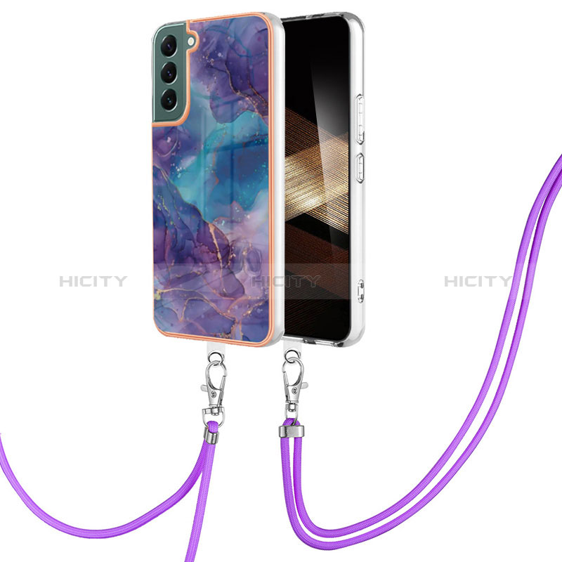 Handyhülle Silikon Hülle Gummi Schutzhülle Flexible Modisch Muster mit Schlüsselband Lanyard YB7 für Samsung Galaxy S24 Plus 5G groß