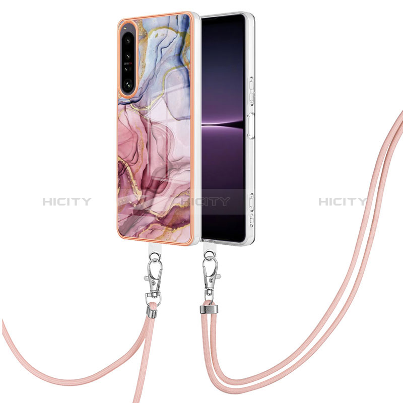 Handyhülle Silikon Hülle Gummi Schutzhülle Flexible Modisch Muster mit Schlüsselband Lanyard YB7 für Sony Xperia 1 IV