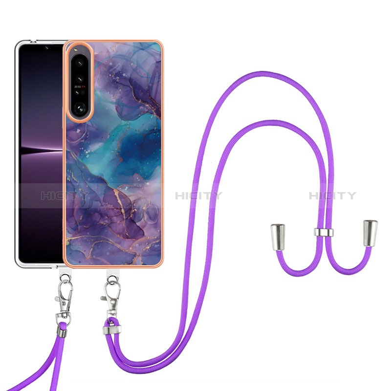 Handyhülle Silikon Hülle Gummi Schutzhülle Flexible Modisch Muster mit Schlüsselband Lanyard YB7 für Sony Xperia 1 IV