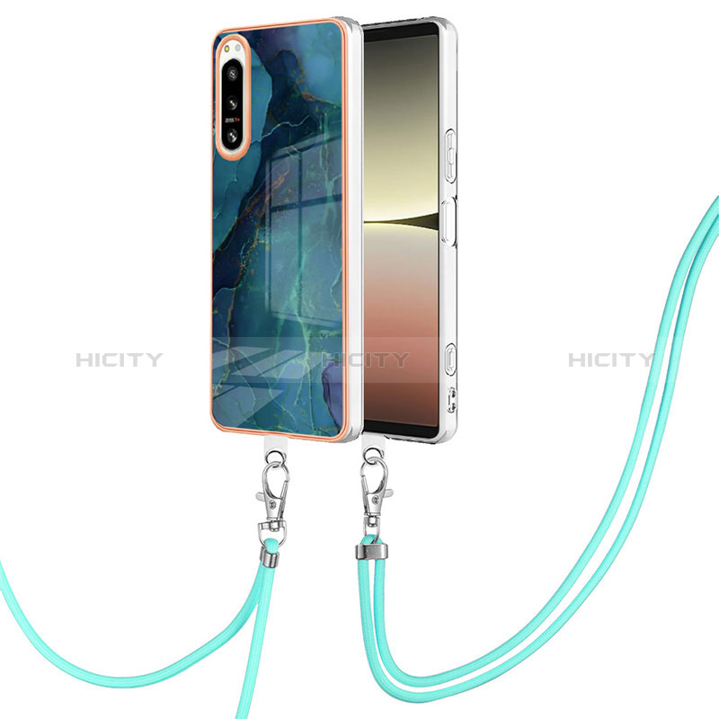 Handyhülle Silikon Hülle Gummi Schutzhülle Flexible Modisch Muster mit Schlüsselband Lanyard YB7 für Sony Xperia 5 IV