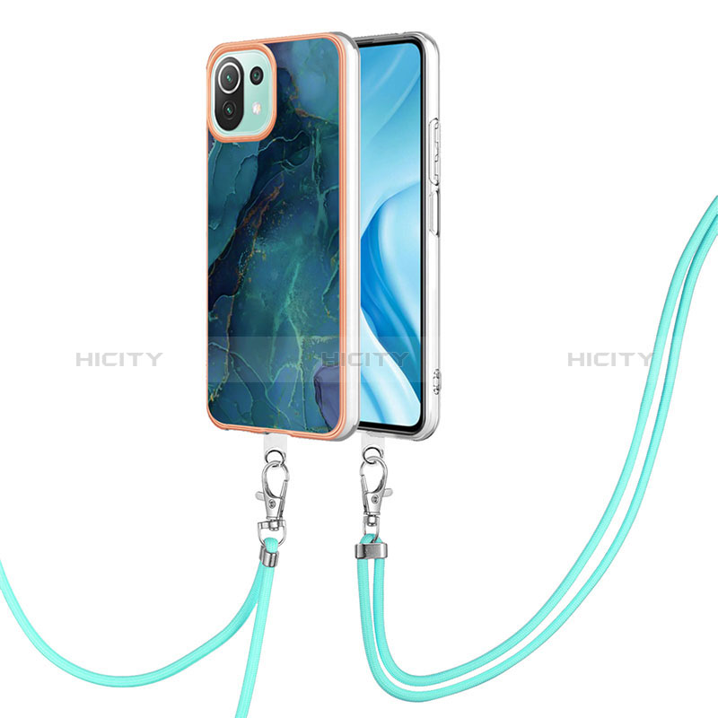 Handyhülle Silikon Hülle Gummi Schutzhülle Flexible Modisch Muster mit Schlüsselband Lanyard YB7 für Xiaomi Mi 11 Lite 5G