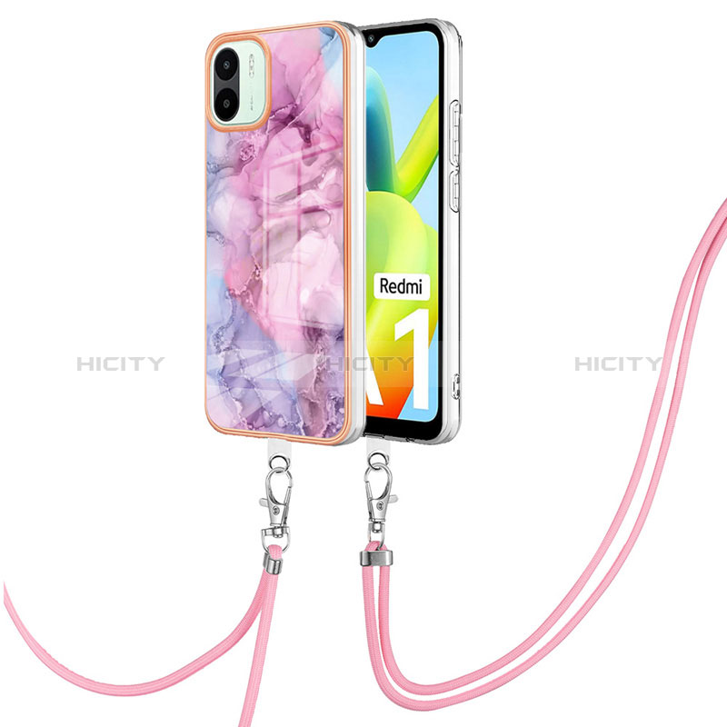 Handyhülle Silikon Hülle Gummi Schutzhülle Flexible Modisch Muster mit Schlüsselband Lanyard YB7 für Xiaomi Poco C50 groß