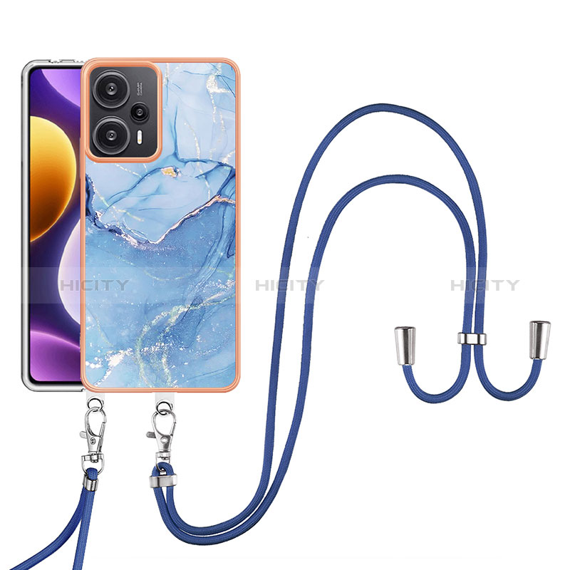 Handyhülle Silikon Hülle Gummi Schutzhülle Flexible Modisch Muster mit Schlüsselband Lanyard YB7 für Xiaomi Poco F5 5G