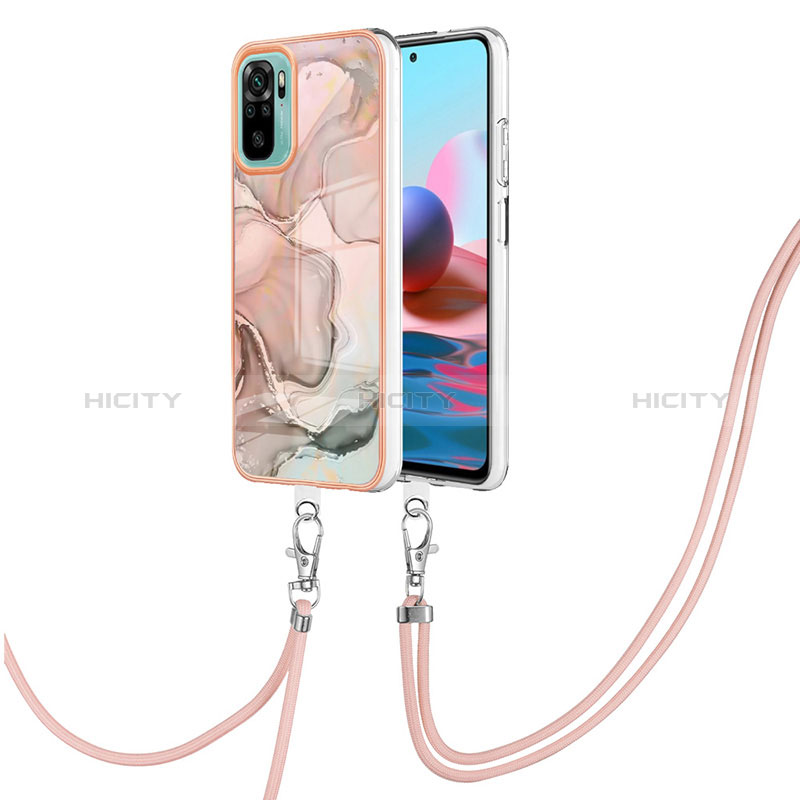 Handyhülle Silikon Hülle Gummi Schutzhülle Flexible Modisch Muster mit Schlüsselband Lanyard YB7 für Xiaomi Poco M5S groß