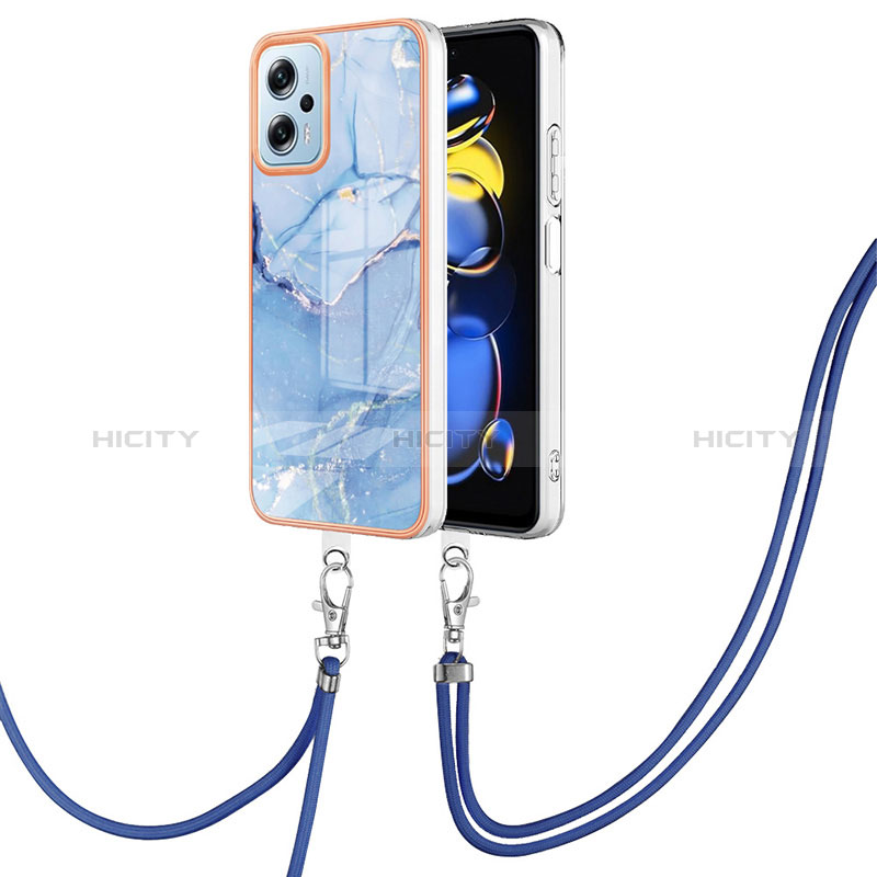 Handyhülle Silikon Hülle Gummi Schutzhülle Flexible Modisch Muster mit Schlüsselband Lanyard YB7 für Xiaomi Poco X4 GT 5G