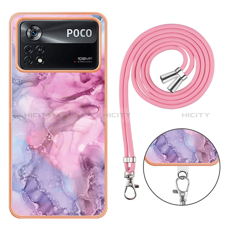 Handyhülle Silikon Hülle Gummi Schutzhülle Flexible Modisch Muster mit Schlüsselband Lanyard YB7 für Xiaomi Poco X4 Pro 5G