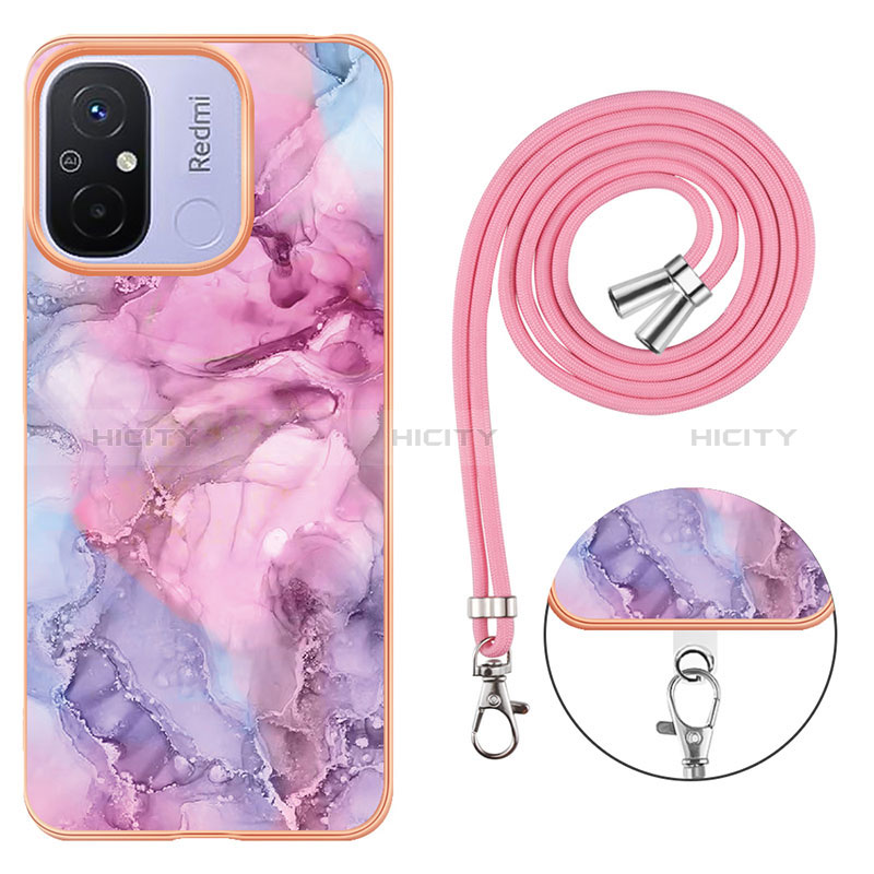 Handyhülle Silikon Hülle Gummi Schutzhülle Flexible Modisch Muster mit Schlüsselband Lanyard YB7 für Xiaomi Redmi 11A 4G groß