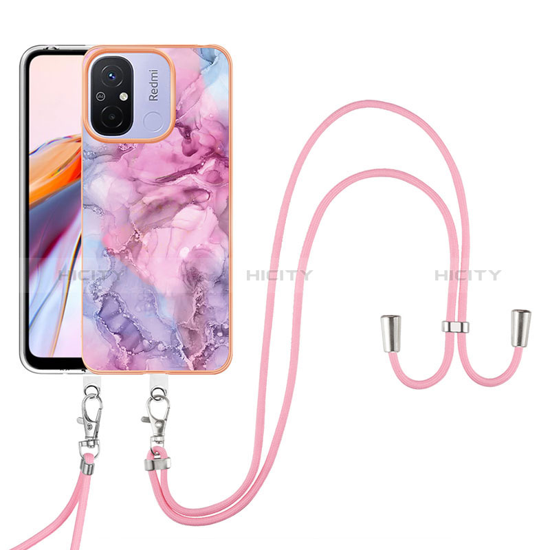 Handyhülle Silikon Hülle Gummi Schutzhülle Flexible Modisch Muster mit Schlüsselband Lanyard YB7 für Xiaomi Redmi 11A 4G