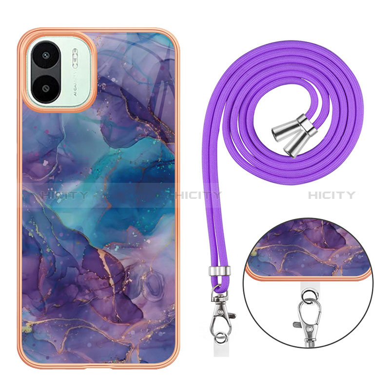 Handyhülle Silikon Hülle Gummi Schutzhülle Flexible Modisch Muster mit Schlüsselband Lanyard YB7 für Xiaomi Redmi A1