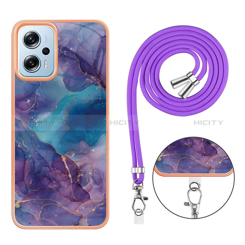 Handyhülle Silikon Hülle Gummi Schutzhülle Flexible Modisch Muster mit Schlüsselband Lanyard YB7 für Xiaomi Redmi K50i 5G groß