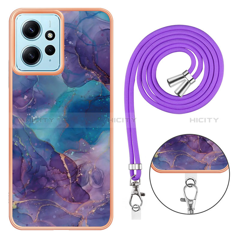 Handyhülle Silikon Hülle Gummi Schutzhülle Flexible Modisch Muster mit Schlüsselband Lanyard YB7 für Xiaomi Redmi Note 12 4G