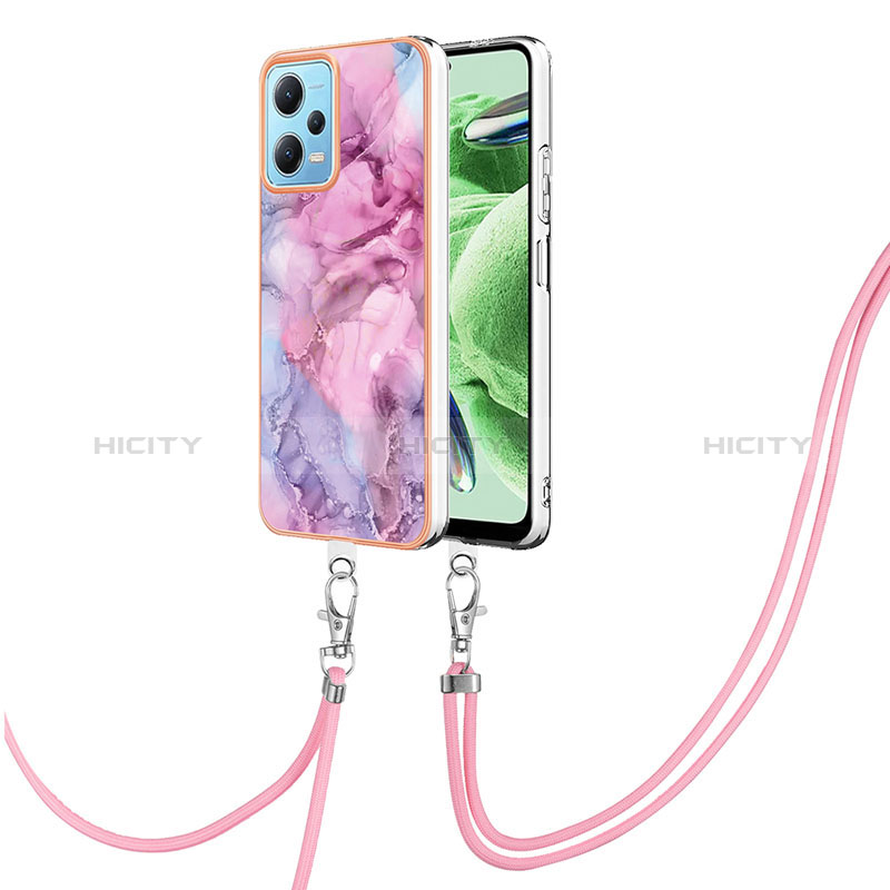 Handyhülle Silikon Hülle Gummi Schutzhülle Flexible Modisch Muster mit Schlüsselband Lanyard YB7 für Xiaomi Redmi Note 12 5G