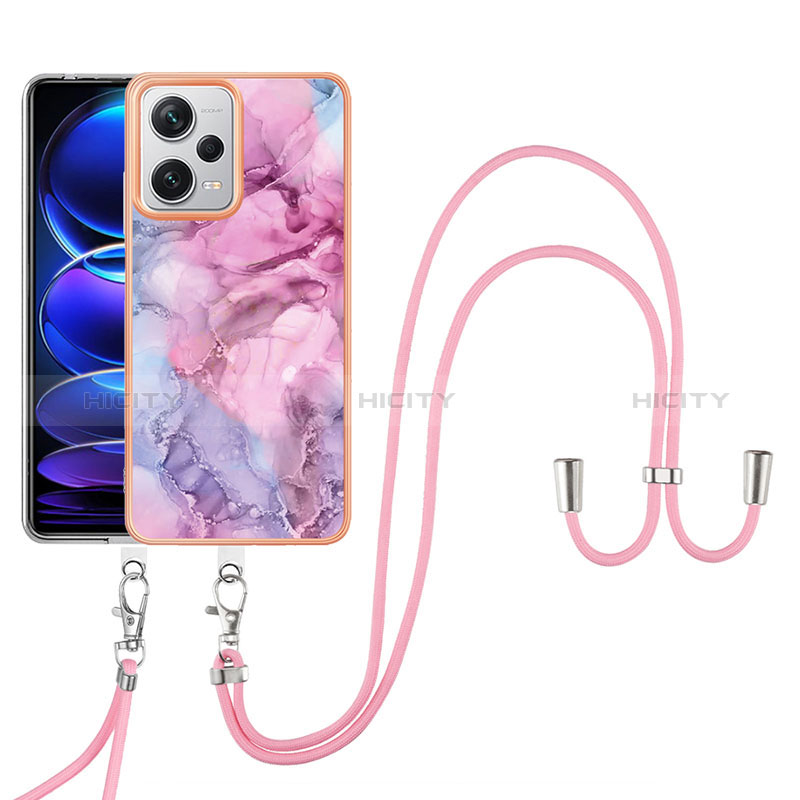 Handyhülle Silikon Hülle Gummi Schutzhülle Flexible Modisch Muster mit Schlüsselband Lanyard YB7 für Xiaomi Redmi Note 12 Explorer