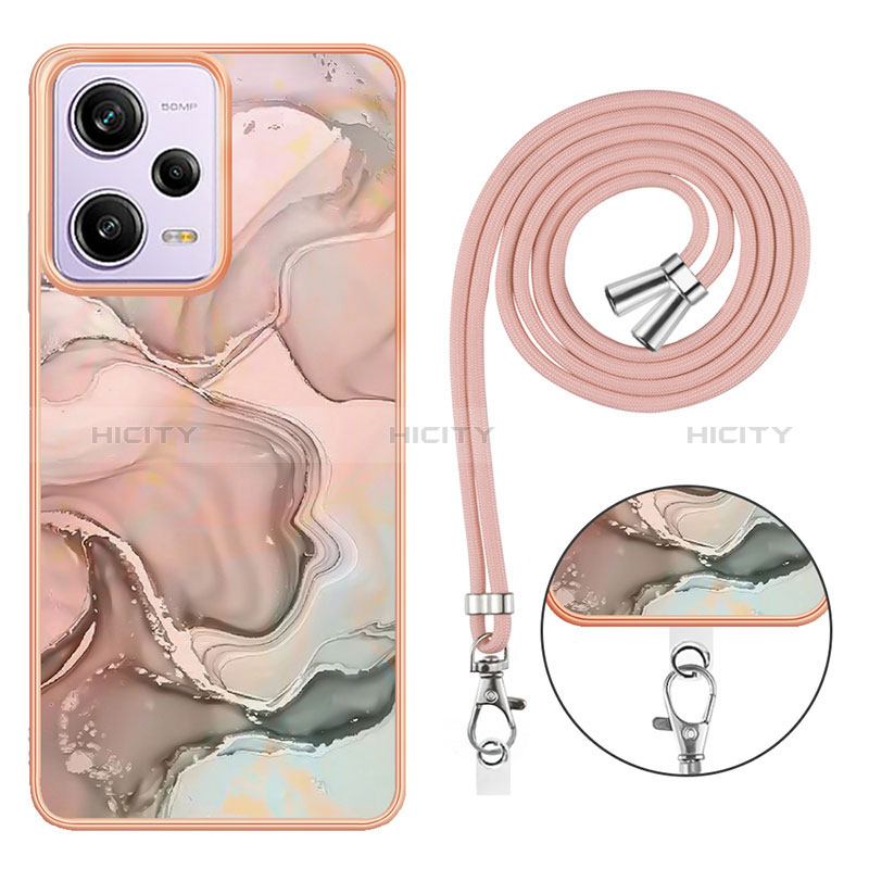 Handyhülle Silikon Hülle Gummi Schutzhülle Flexible Modisch Muster mit Schlüsselband Lanyard YB7 für Xiaomi Redmi Note 12 Pro 5G