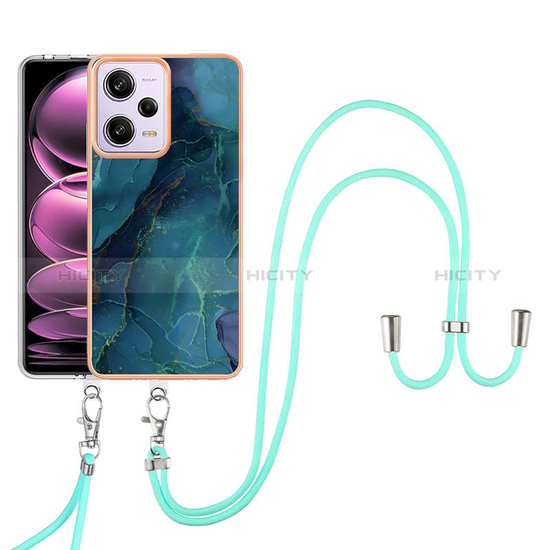 Handyhülle Silikon Hülle Gummi Schutzhülle Flexible Modisch Muster mit Schlüsselband Lanyard YB7 für Xiaomi Redmi Note 12 Pro 5G