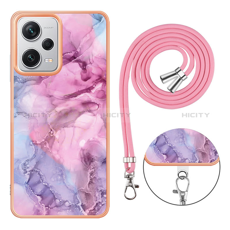 Handyhülle Silikon Hülle Gummi Schutzhülle Flexible Modisch Muster mit Schlüsselband Lanyard YB7 für Xiaomi Redmi Note 12 Pro+ Plus 5G