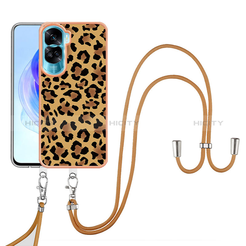 Handyhülle Silikon Hülle Gummi Schutzhülle Flexible Modisch Muster mit Schlüsselband Lanyard YB8 für Huawei Honor 90 Lite 5G