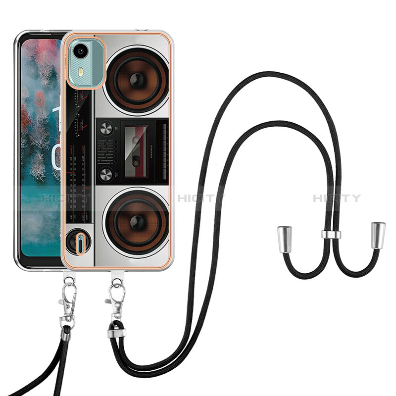 Handyhülle Silikon Hülle Gummi Schutzhülle Flexible Modisch Muster mit Schlüsselband Lanyard YB8 für Nokia C12