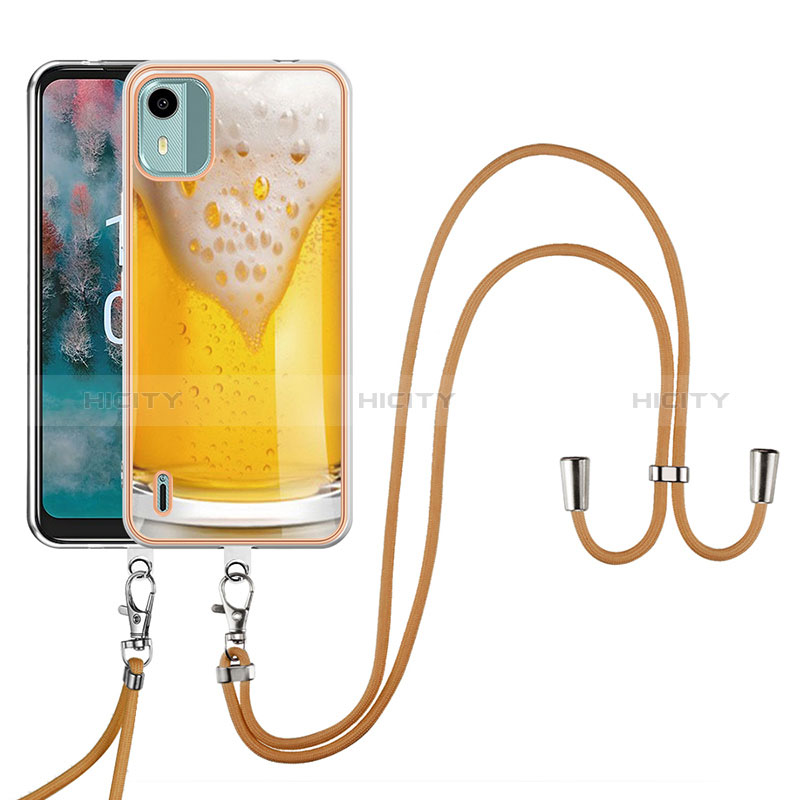 Handyhülle Silikon Hülle Gummi Schutzhülle Flexible Modisch Muster mit Schlüsselband Lanyard YB8 für Nokia C12